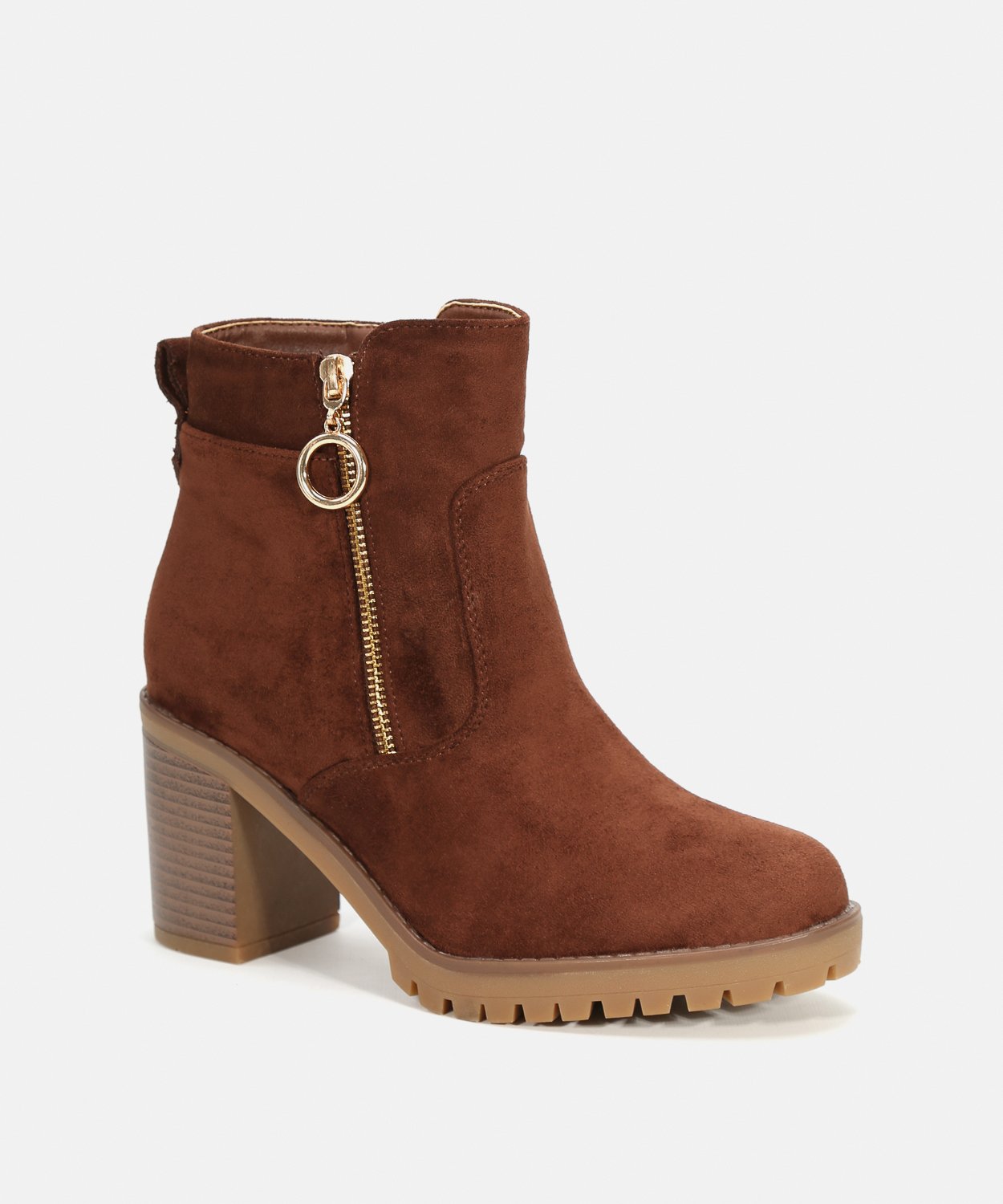 Botines tacón cremallera externa